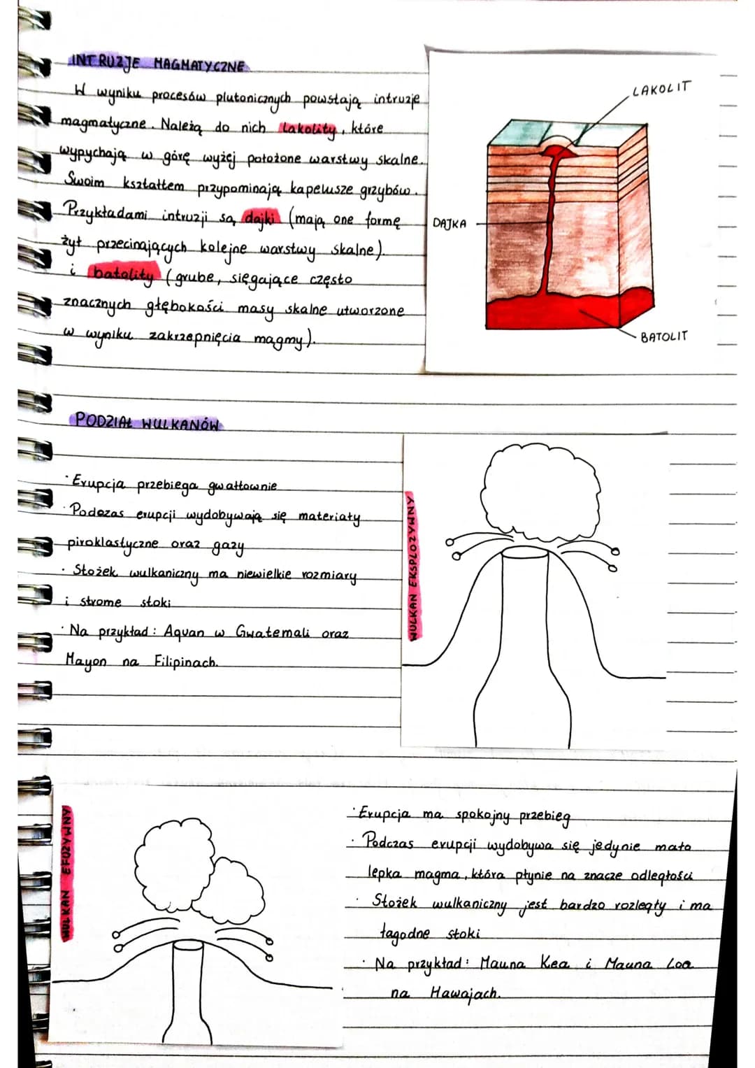 geografi
PODZIAŁ SKAŁ ZE WZGLĘDU NA
POCHODZENIE
1. Skaty magmawe
-gte binowe (plutoniczne) - tworzą się w wyniku powolnej krystalizacji magm