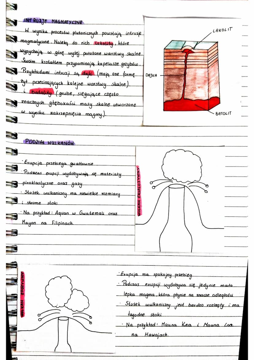 geografi
PODZIAŁ SKAŁ ZE WZGLĘDU NA
POCHODZENIE
1. Skaty magmawe
-gte binowe (plutoniczne) - tworzą się w wyniku powolnej krystalizacji magm