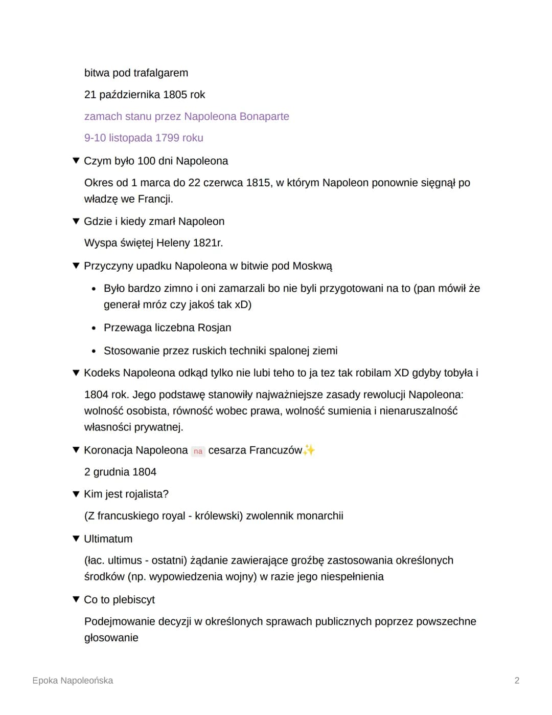 Epoka Napoleońska
▼ Daty
Początek kampanii włoskiej Napoleona 1796 rok
Napoleon pierwszym konsulem
1799 rok
W którym roku Francja zawarła po