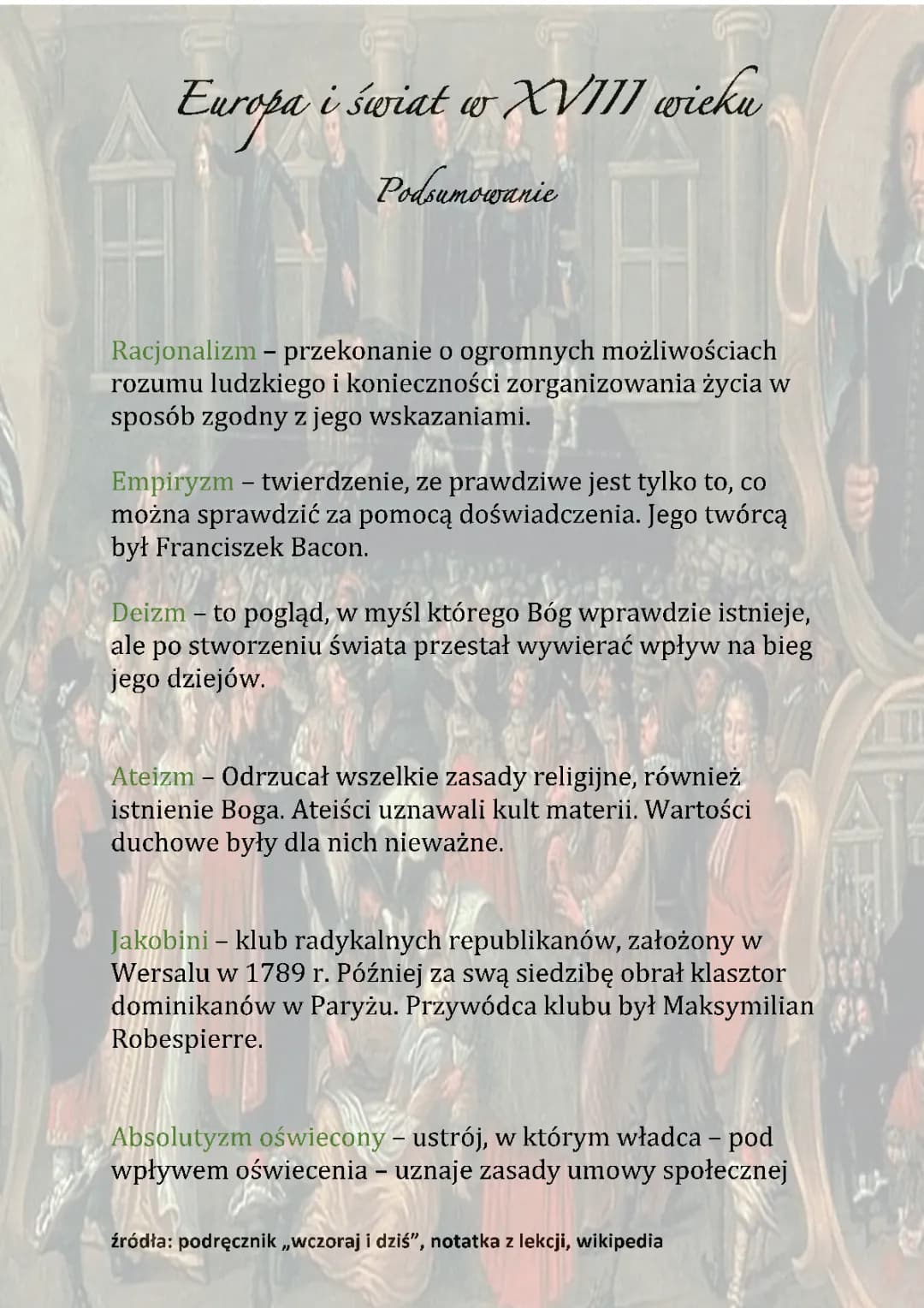 Europa i Ameryka w XVII i XVIII wieku
