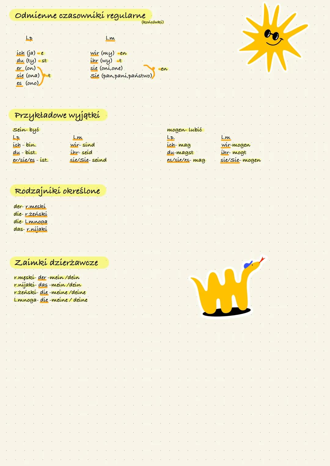Niemiecki klasa 7 - Ważne zagadnienia gramatyczne