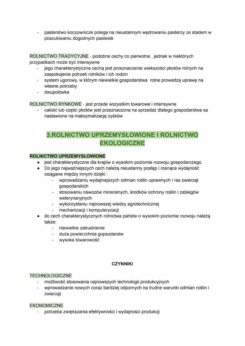 1. CZYNNIKI ROZWOJU ROLNICTWA
CZYNNIKI PRZYRODNICZE
•
warunki klimatyczne
• żyzność gleb
•
warunki wodne
ukształtowanie powierzchni
CZYNNIKI