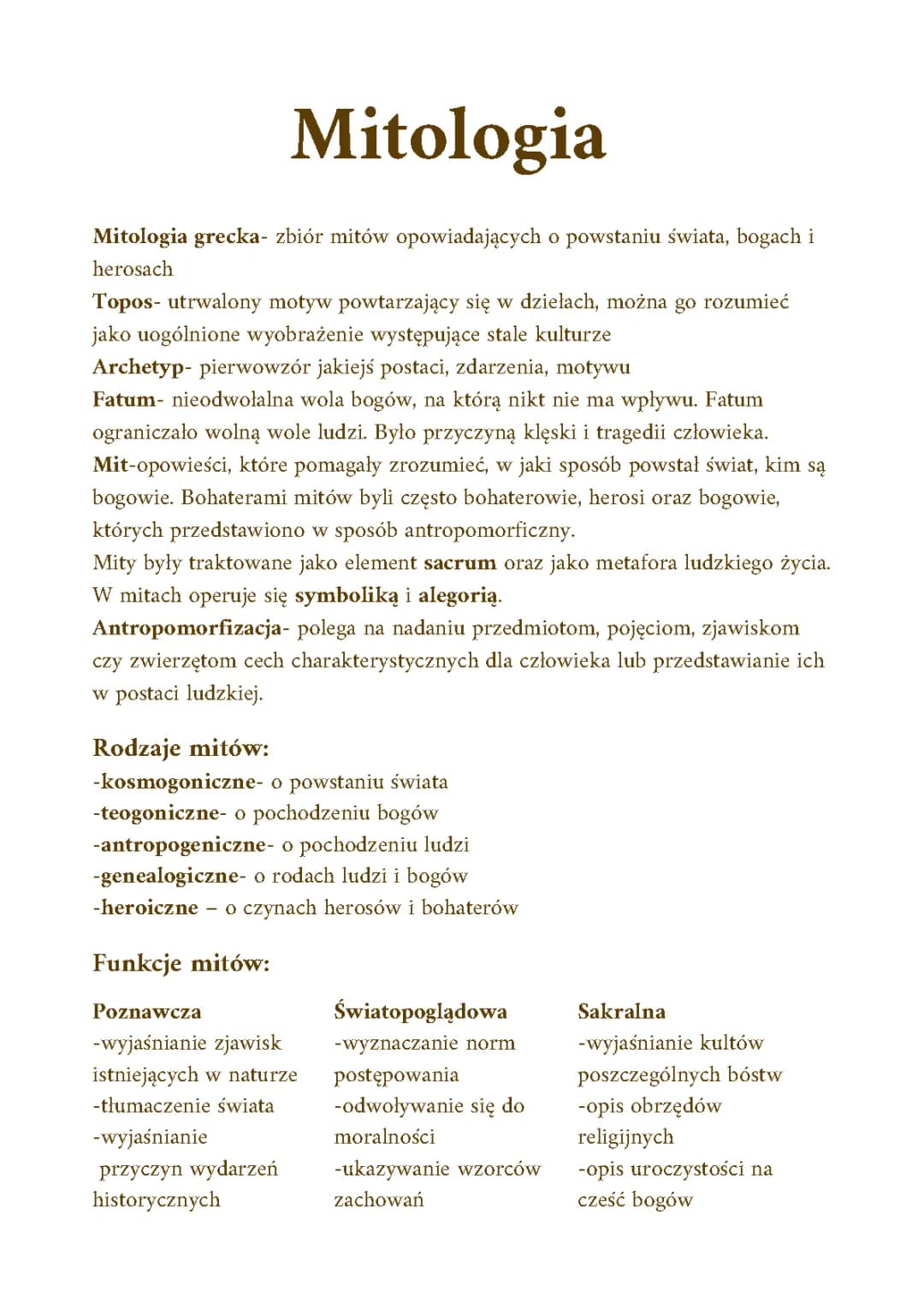 Co to jest mit? Odkrywamy rodzaje mitów i ich funkcje