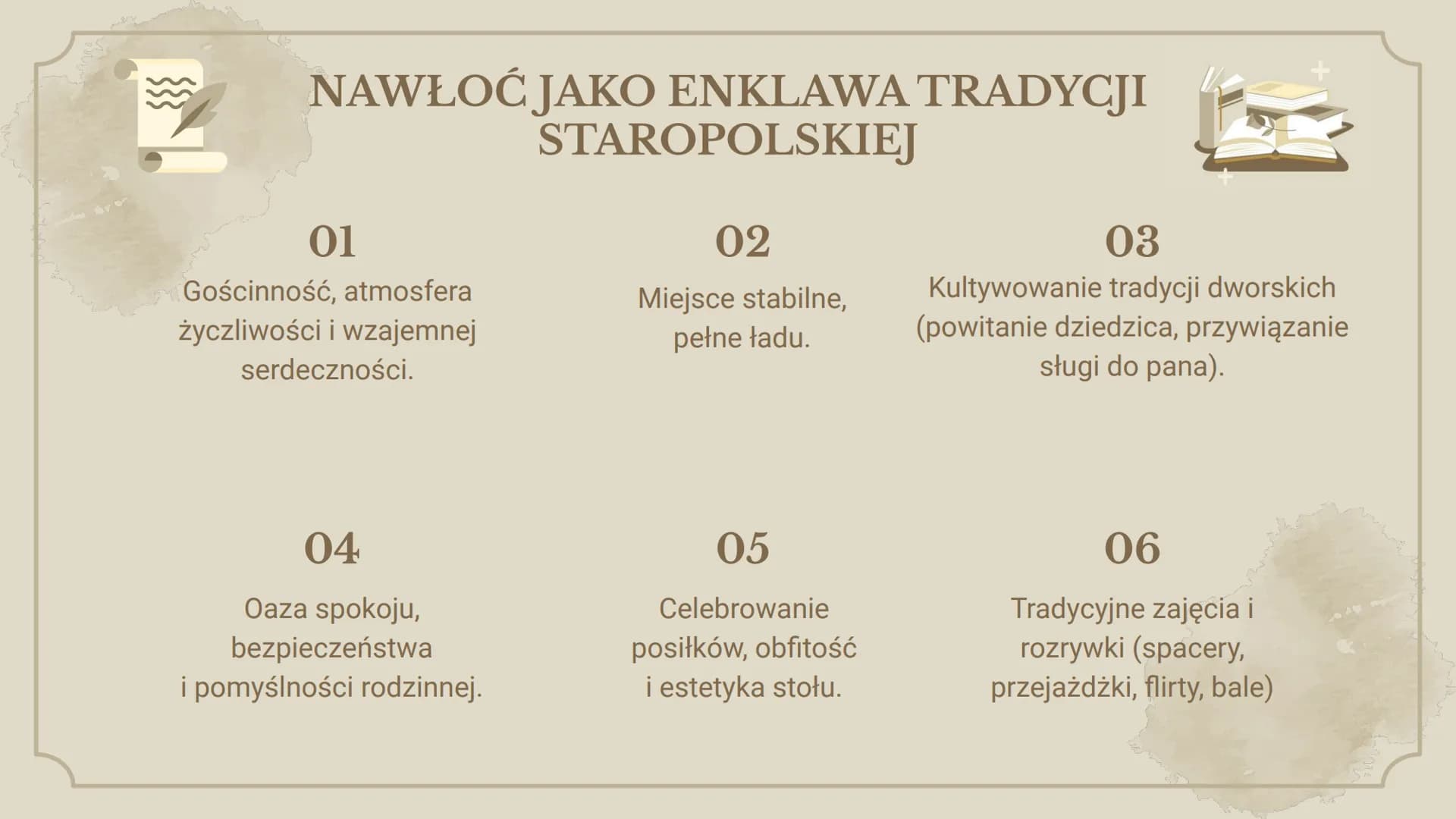 +
+
MOTYW
dworku
Helena Gądek
Eliza Kaczmarek +
x
II
H
+
Dworek szlachecki
przepiękne opisy przyrody, wystroju
wnętrz, architektury
miejsce 