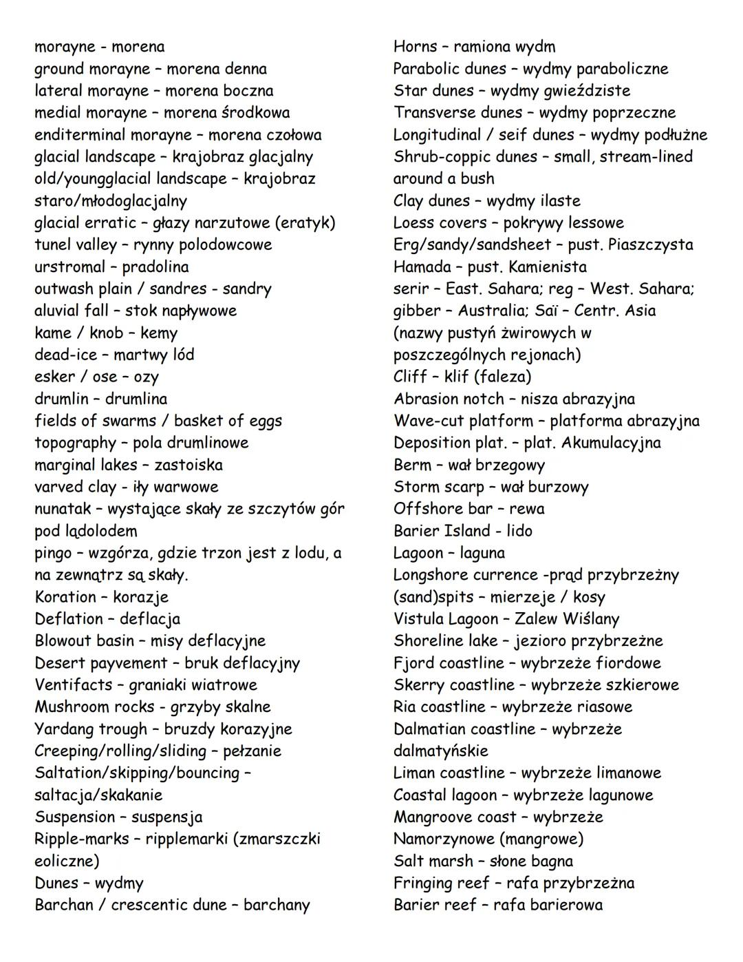 # Geografia - dział VI

1. Rodzaje wietrzeń
a) Mechaniczne (fizyczne) - rozluźnianie połączeń między materiałami budującymi
skałę, bez zmian