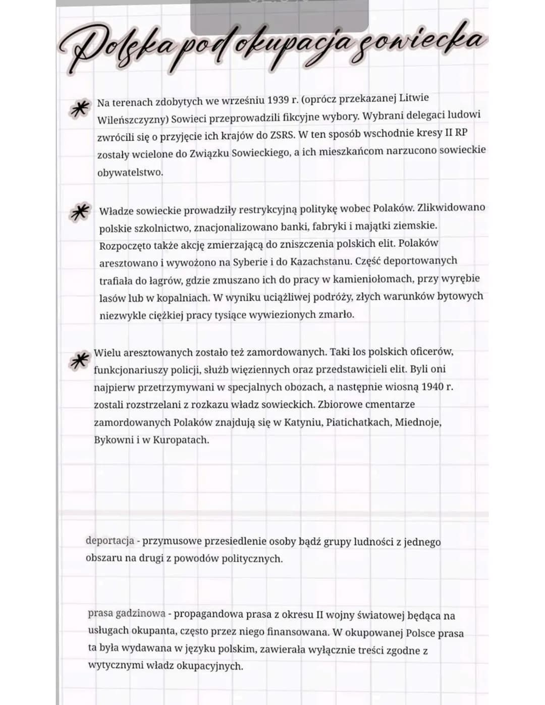 Polska pod okupacja sowiecka
Na terenach zdobytych we wrześniu 1939 r. (oprócz przekazanej Litwie
Wileńszczyzny) Sowieci przeprowadzili fikc