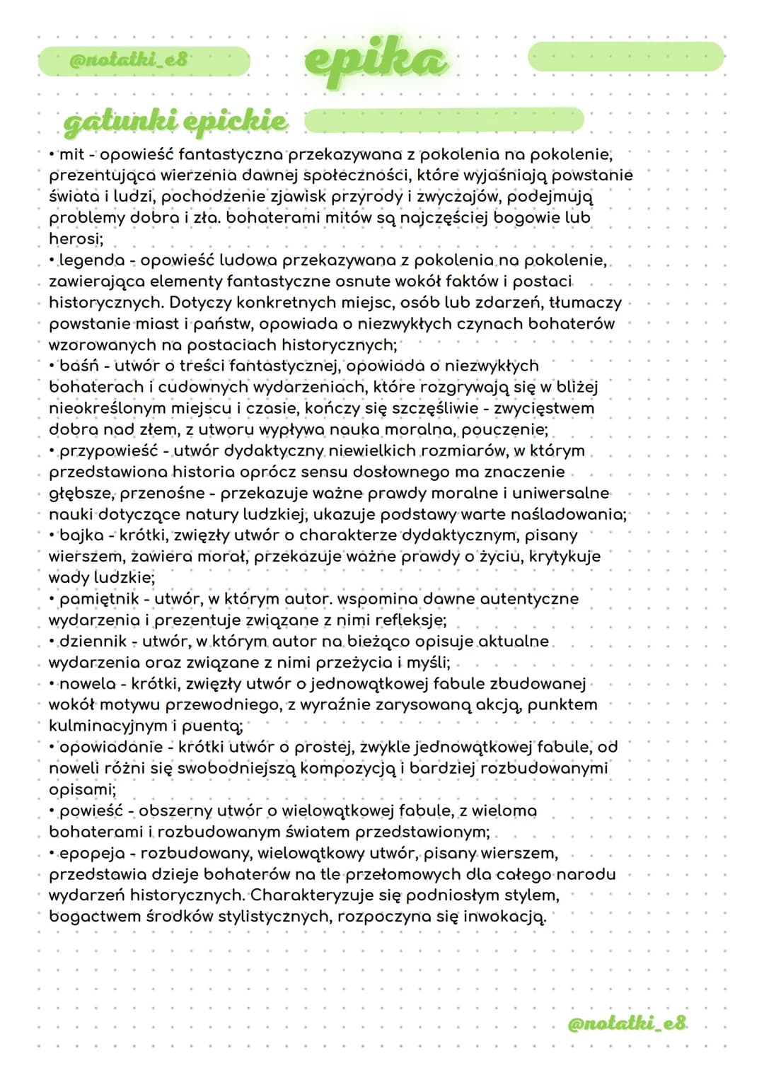 epika
epika
Epika - jeden z trzech rodzajów literackich. Utwory epickie najczęściej są
pisane prozą, rzadziej wierszem. Epika obejmuje utwor
