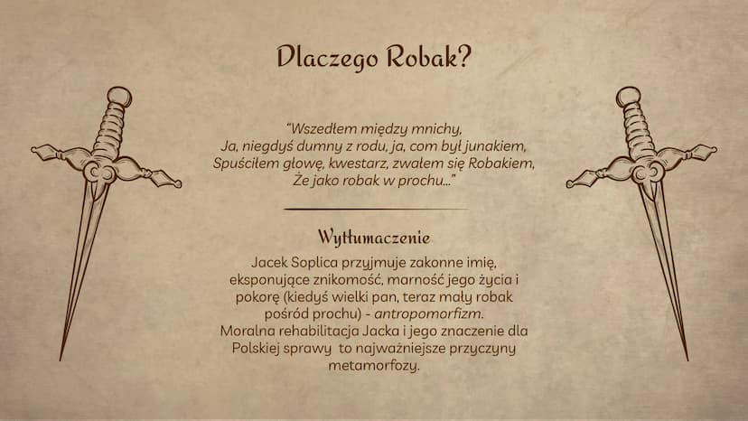 (0)
(O)
Jacek Soplica
Dzieje i charakterystyka
Helena Ggdek
Eliza Kaczmarek
AISII Wprowadzenie
Jacek Soplica/ksiądz Robak - główny
bohater, 