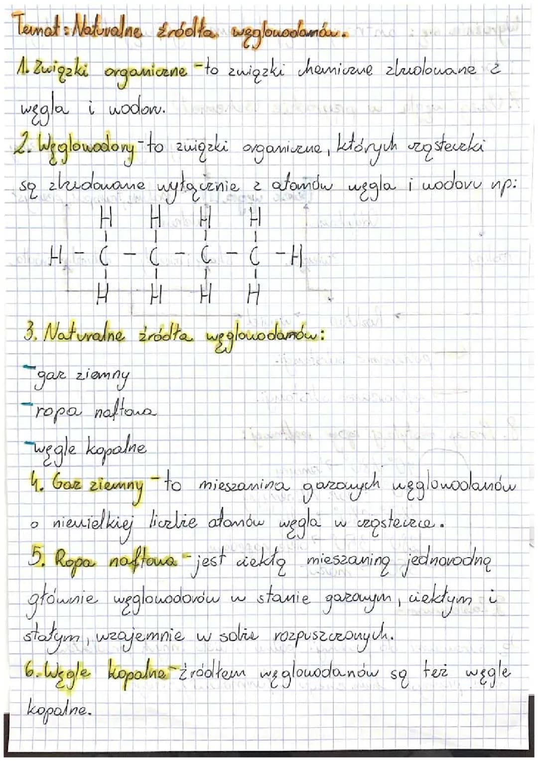 Naturalne źródła węglowodorów