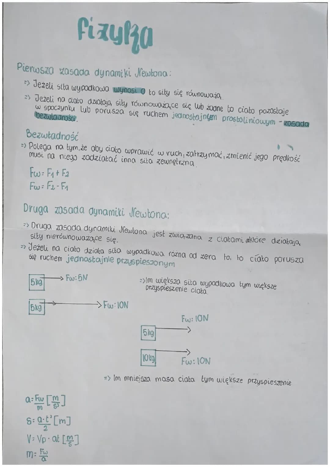 Fizyka Klasa 7 Dynamika