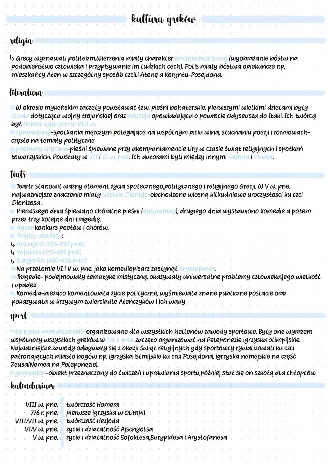 Kultura w starożytnej Grecji