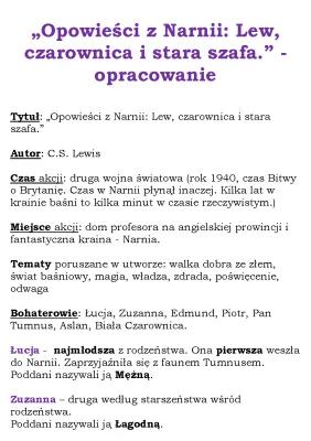 Know Opowieści z Narnii: Lew, czarownica i stara szafa - opracowanie thumbnail