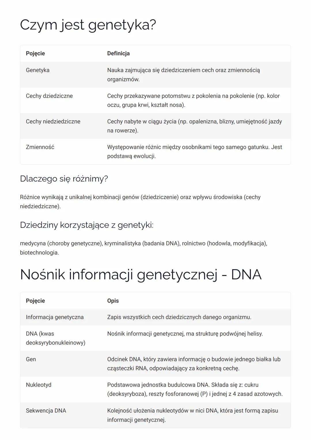 # Notatki do Sprawdzianu: Genetyka (Puls
Życia 8)

00000

8

Kompleksowy przewodnik po podstawach genetyki, obejmujący dziedziczenie cech, s