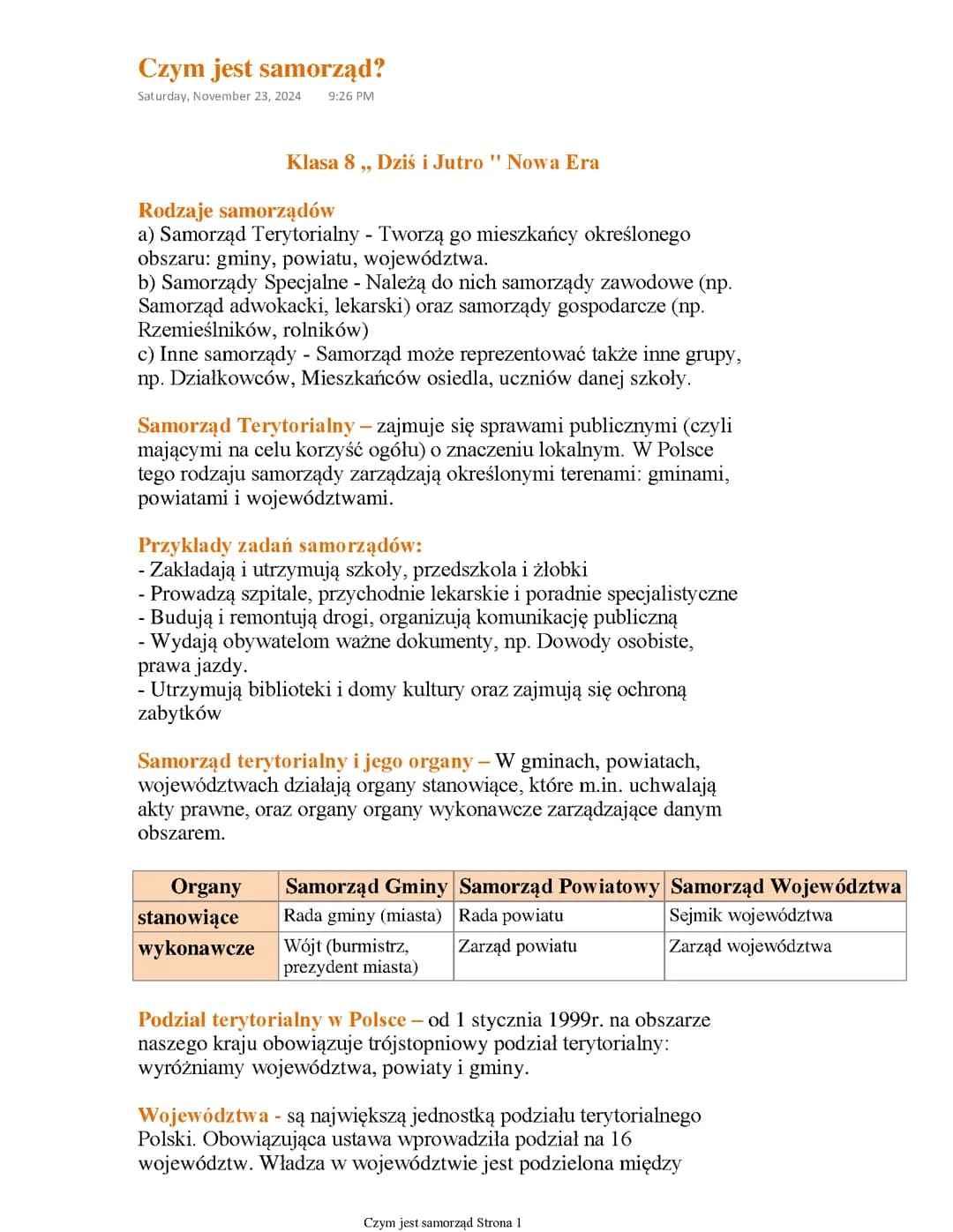 Czym jest samorząd? 