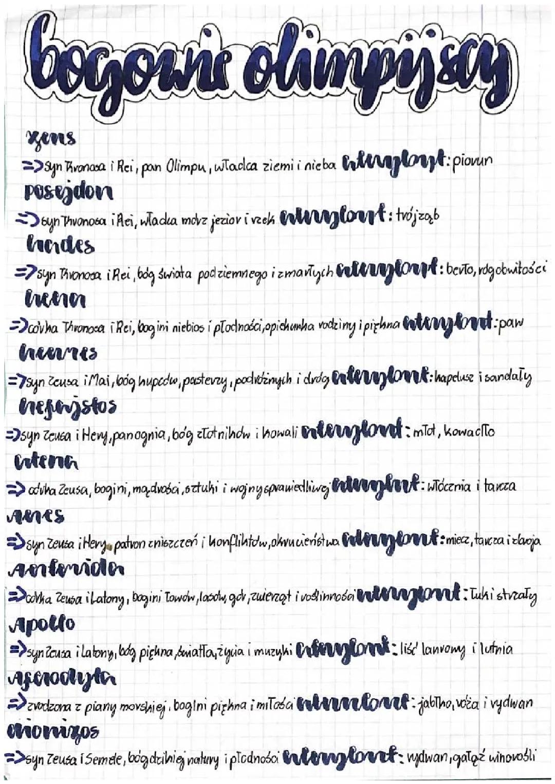 Bogowie Olimpijscy i Ich Mityczna Historia