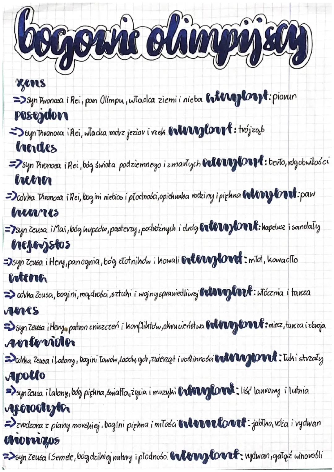 logoint olimpijay
yens
=>Syn Kroncea i Rei, pan Olimpu, władca ziemi i nieba glangt: piovun
Posejdon
syn Thuonosa i Rei, władka movz jezior 