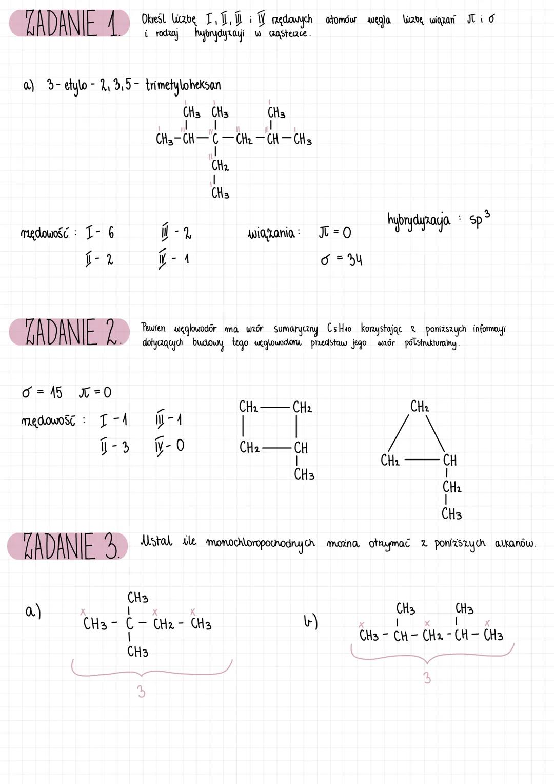 # ALKANY # ALKANY WĘGLOWODORY NASYCONE

$C_nH_{2n+2}$

1. Metan C Hy CH4

2. Etan $C_2H_6$ CH3-CH3

3. Propan $C_3H_8$ CH3-CH2-CH3

4. Butan