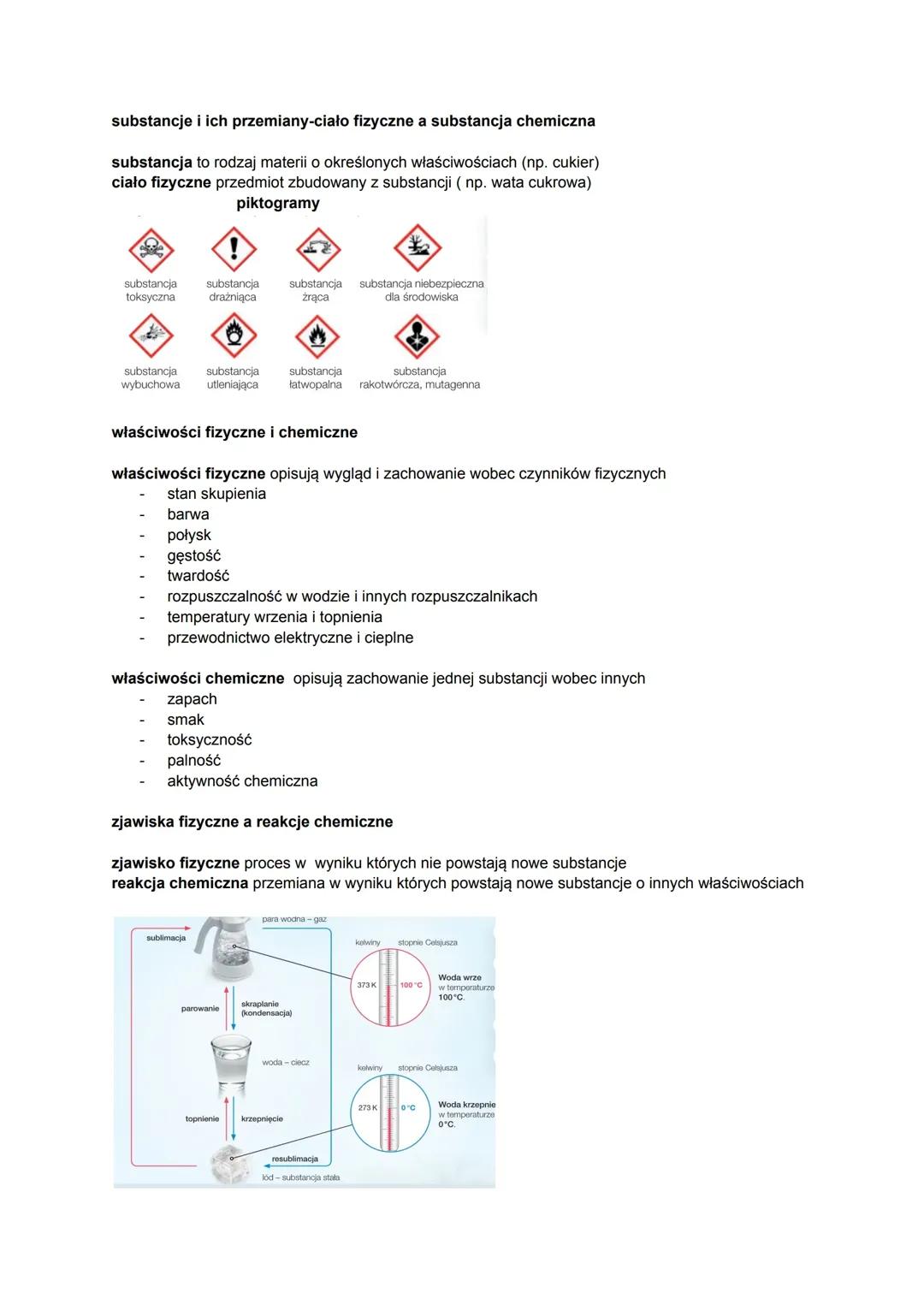 Sprawdzian z chemii klasa 7 dział I 