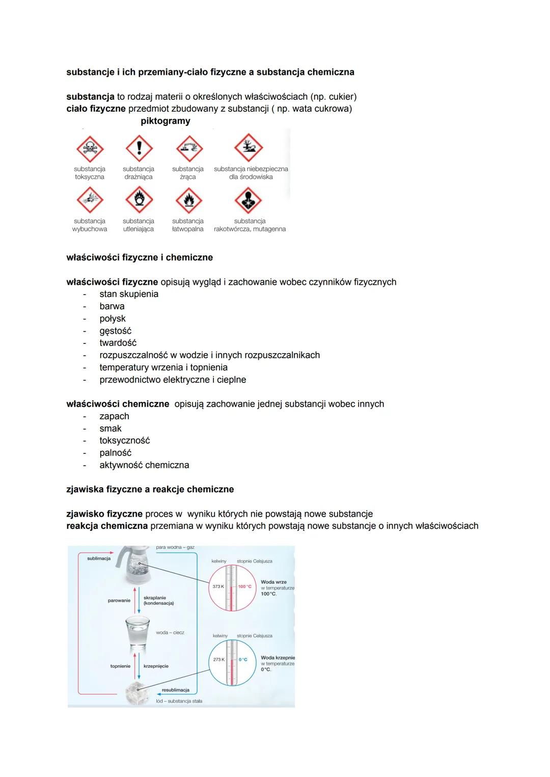 substancje i ich przemiany-ciało fizyczne a substancja chemiczna
substancja to rodzaj materii o określonych właściwościach (np. cukier)
ciał