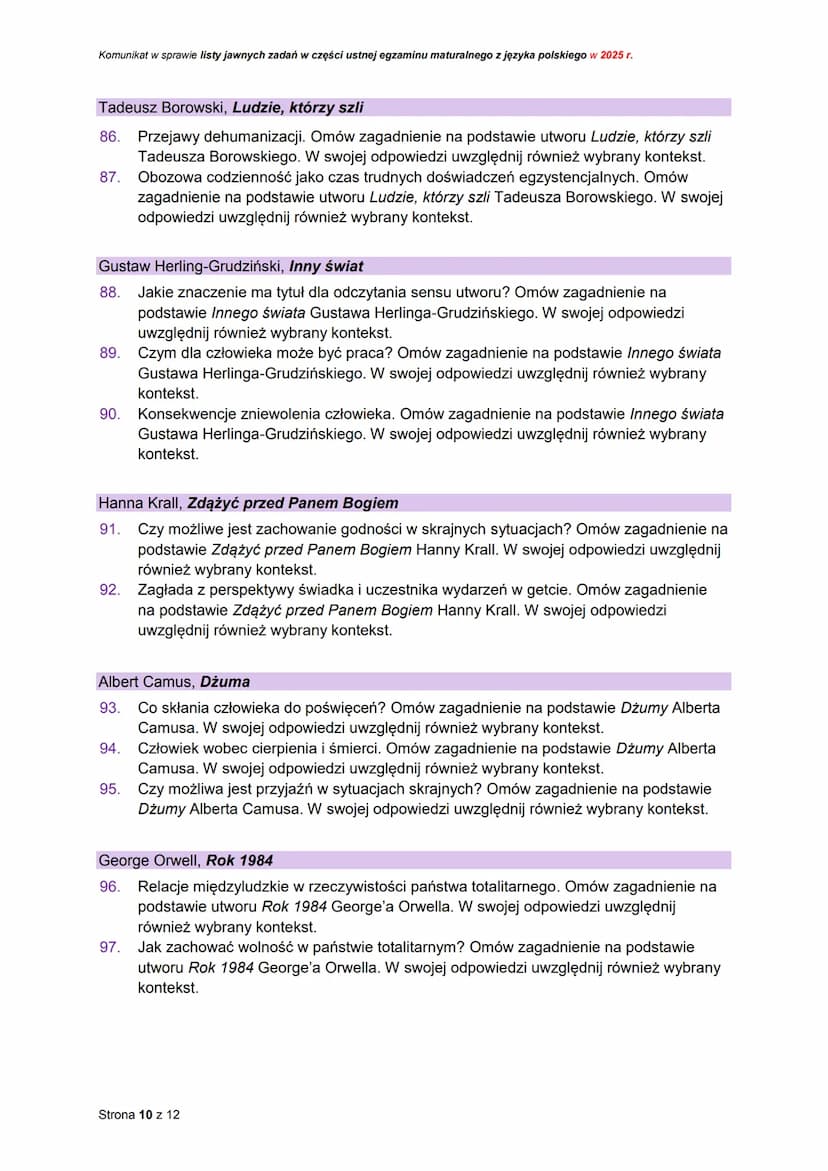 CK
CENTRALNA
KOMISJA
EGZAMINACYJNA
Rodzaj dokumentu:
Egzamin:
Przedmiot:
Termin egzaminu:
Data publikacji
dokumentu:
Komunikat dyrektora Cen
