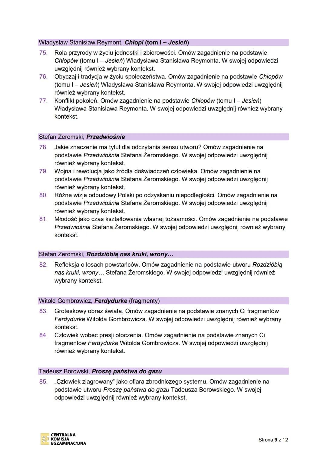 CK
CENTRALNA
KOMISJA
EGZAMINACYJNA
Rodzaj dokumentu:
Egzamin:
Przedmiot:
Termin egzaminu:
Data publikacji
dokumentu:
Komunikat dyrektora Cen