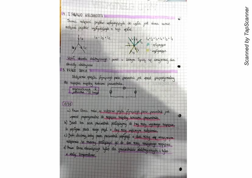 PRAD ELEKTRYCZNY
1. WZORY
Napięcie:
U = €
Jednostka: V-volt 1V = 1²/²
R. potencjałów: U = V₁ - V₂2
Prawo Ohma: () : const
Moc: P=U. I
Energi