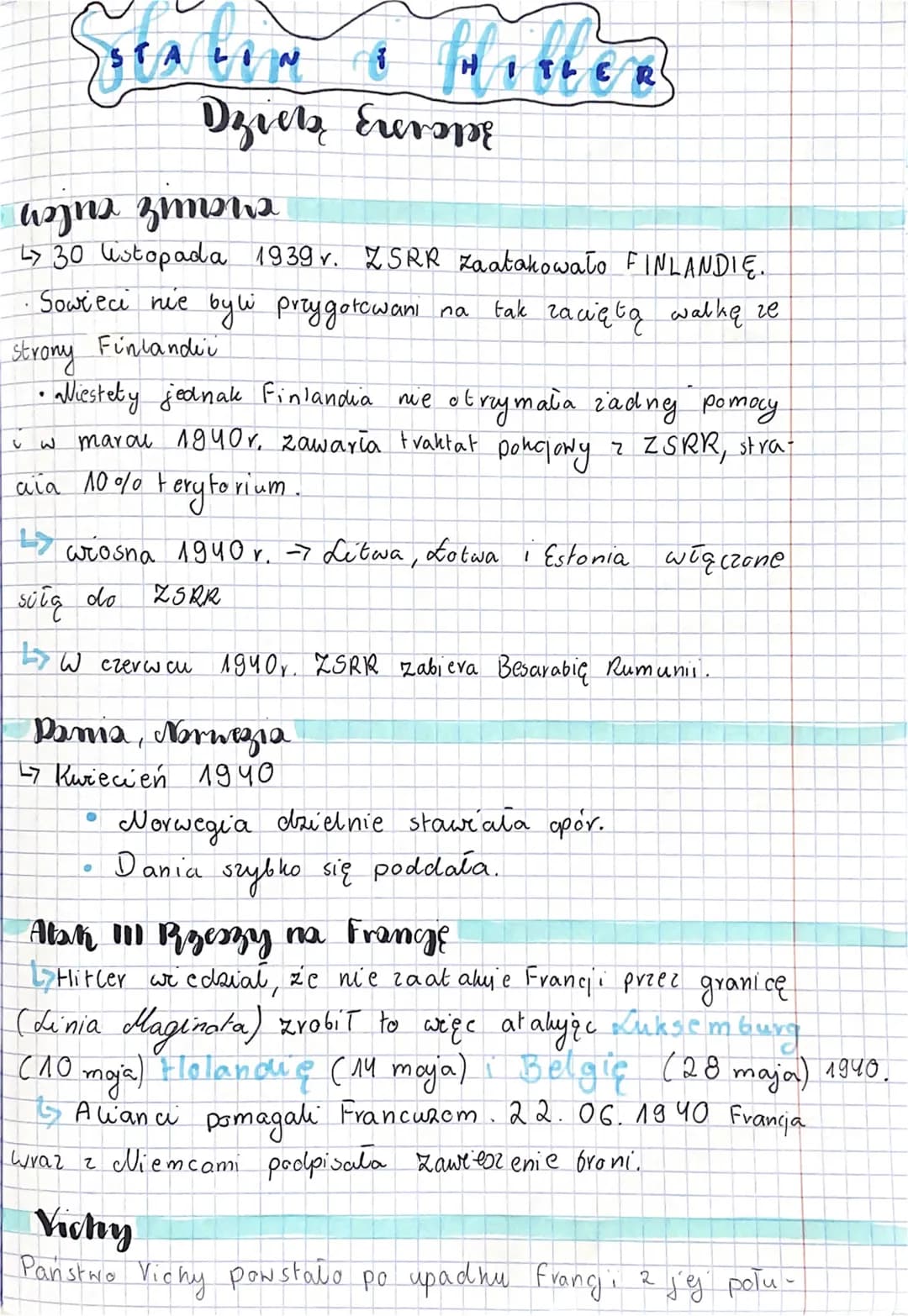 Seabor
1
Dziels Exerope
hyna zmona
↳ 30 listopada 1939 v. ZSRR zaatakowało FINLANDIE.
tak zaciętą walkę ze
HITLER
Sowieci nie byli przygotow