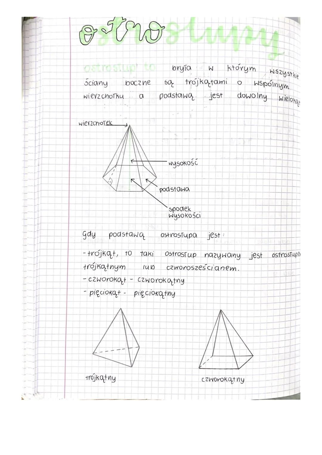 # orostupy

bryía w którym wszystkie
Ściany boczne są trójkątami o Wspólnym
wierzchołku. a podstawą jest dowolny wielokat

wierzchołek

wyso