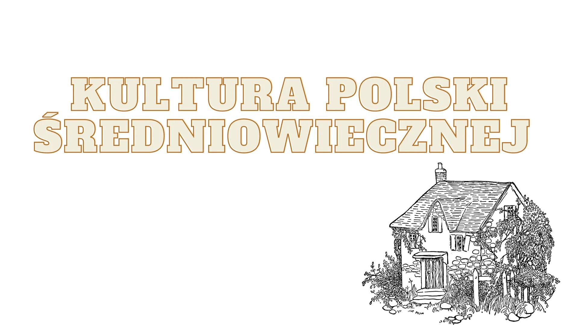 # KULTURA POLSKI
# ŚREDNIOWIECZNEJ DWA STYLE

styl romański

CECHY
-masywność, prostota form,
- grube mury, małe wąskie okna,
- wieże i przy