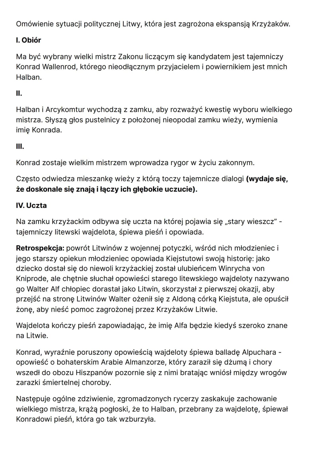 KONRAD WALLENROD
Autorem powieści jest Adam Mickiewicz. Została ona wydana w 1828r. w
Petersburgu.
Czas i miejsce akcji: Akcja utworu toczy 