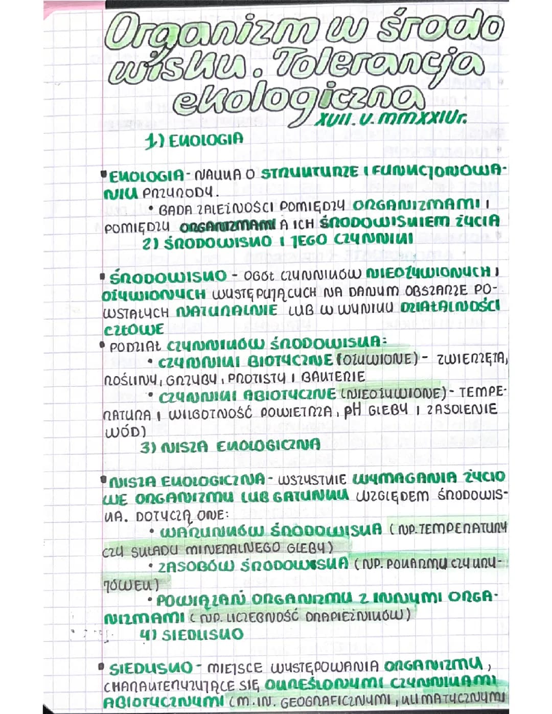 5) Ekologia i różnorodność biologiczna 