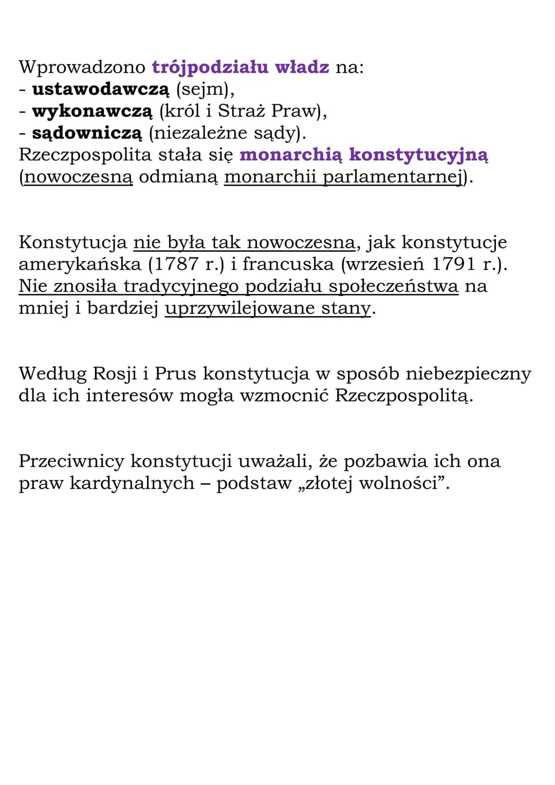 Sejm Wielki i
Konstytucja 3 maja
Sejm Wielki
Rosja i Austria wypowiedziały wojnę Turcji, którą
poparły Prusy. Osłabł sojusz państw zaborczyc