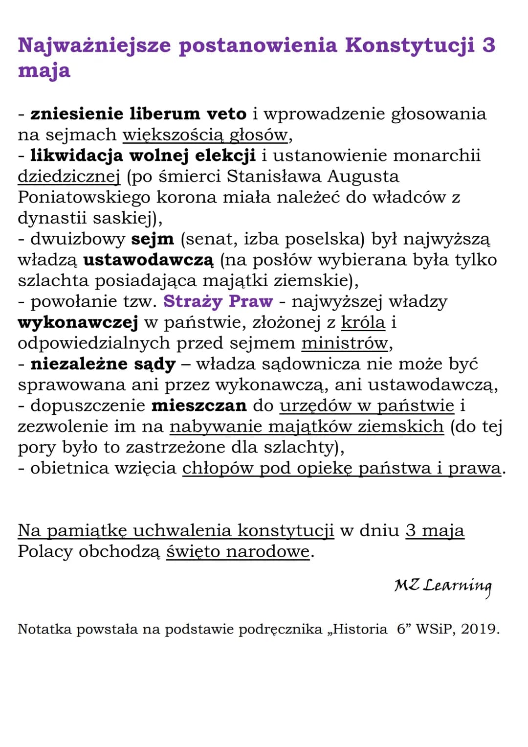 Sejm Wielki i
Konstytucja 3 maja
Sejm Wielki
Rosja i Austria wypowiedziały wojnę Turcji, którą
poparły Prusy. Osłabł sojusz państw zaborczyc