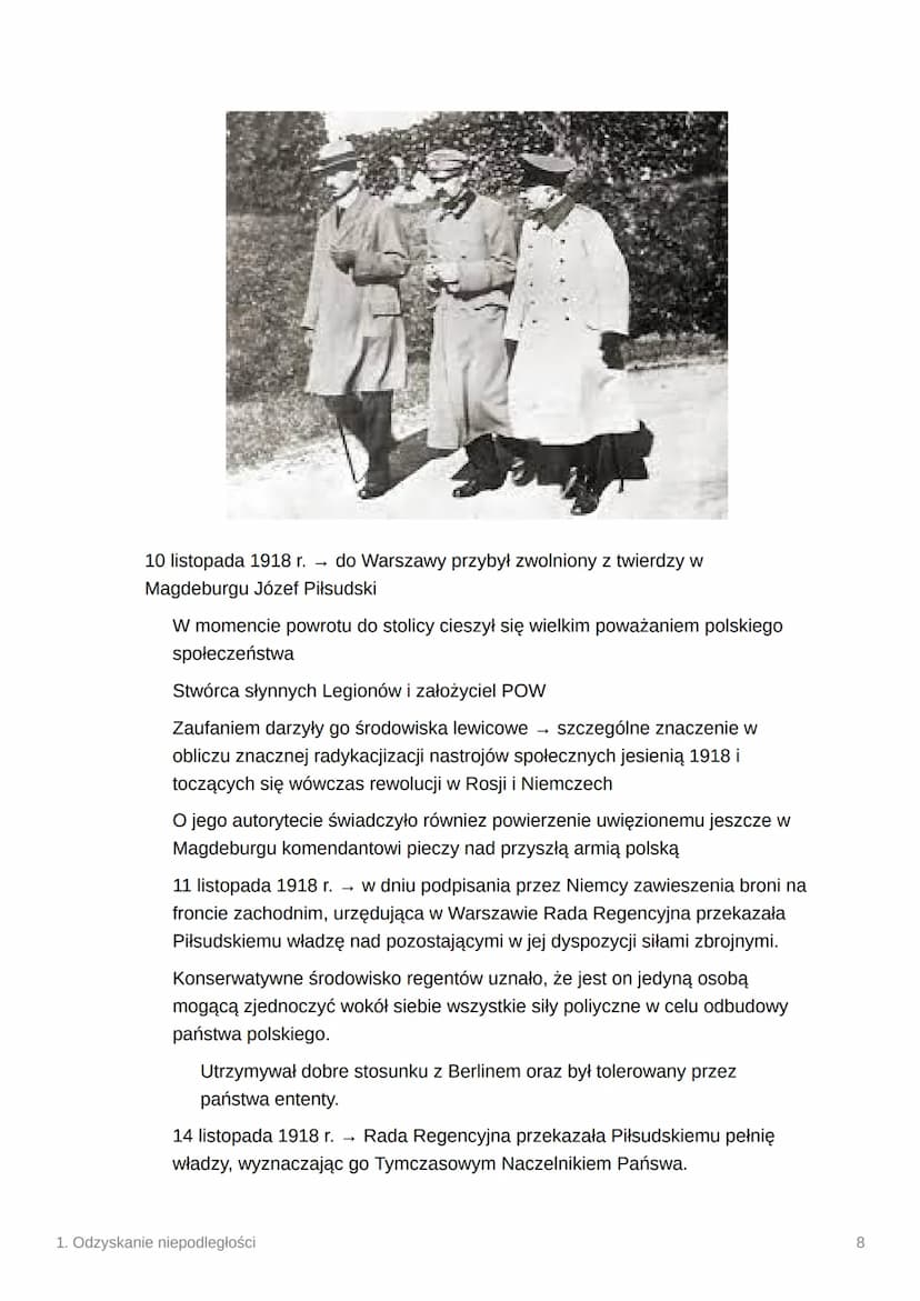 1. Odzyskanie niepodległości
▼ Jak wyglądała sytuacja międzynarodowa w drugiej połowie 1918?
Sytuacja militarna i polityczna w Europie coraz