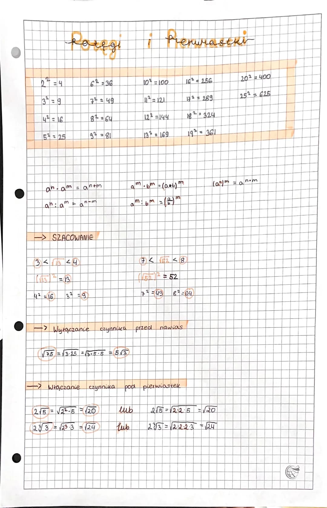 2²=4
3=9
4²=16
52-25
↑
paygi
aham = antm
an: a
If
>
3 <3 <4
√3
4²=16
کی
6² = 36
7² = 49
SZACOWANIE
8² = 64
92
81
anfm
3² =9
√75 = √3·25 = √3