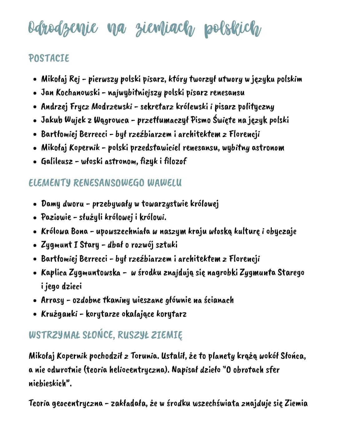 Odrodzenie na ziemiach polskich