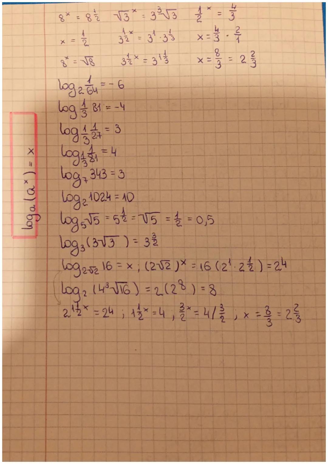 LOGORYTMY
Loga b = c = a ² = b
liczba logorytmow wa
podstawa logorytmowa
np. log 3 9 = 2 gdy = 3² = 9
пр.
log₂ 125 = 3 gdy = 5³ = 125
Wyjątk