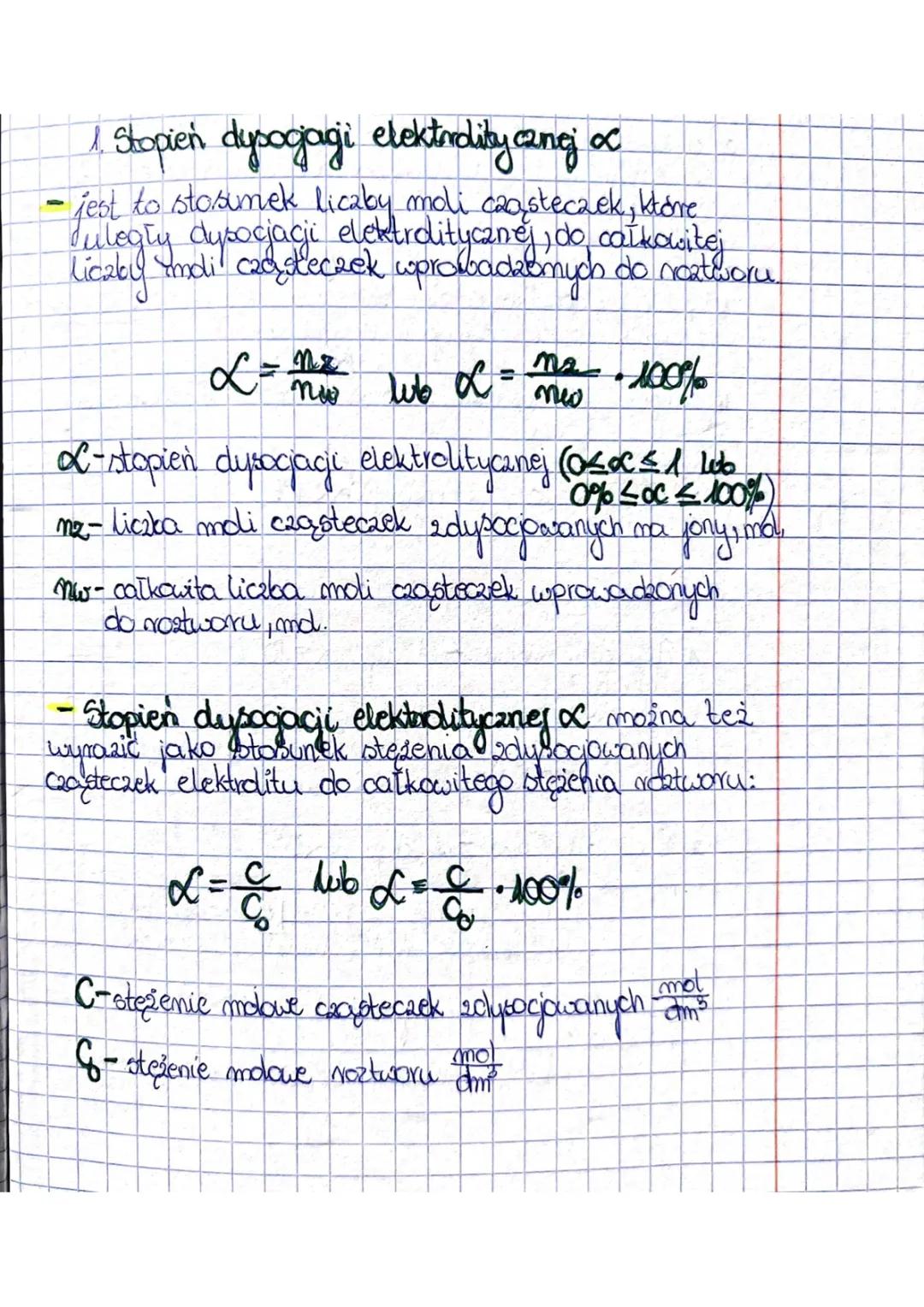 Czym jest stopień dysocjacji elektrolitycznej?