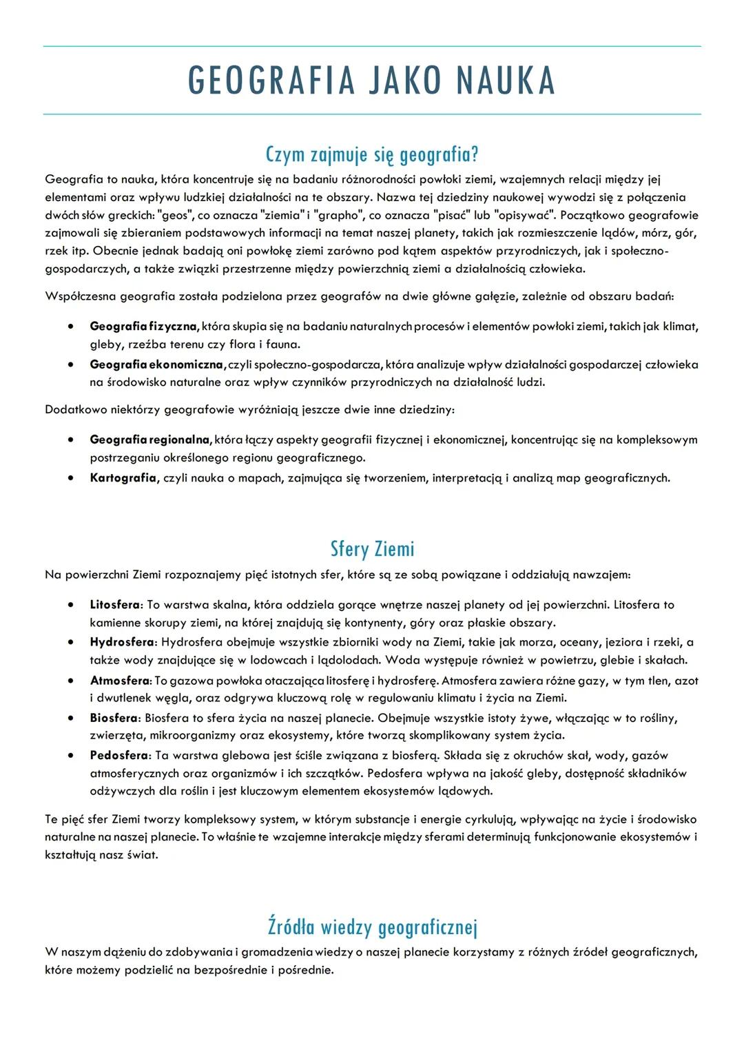 Czym jest geografia? Kluczowe pojęcia i warstwy Ziemi