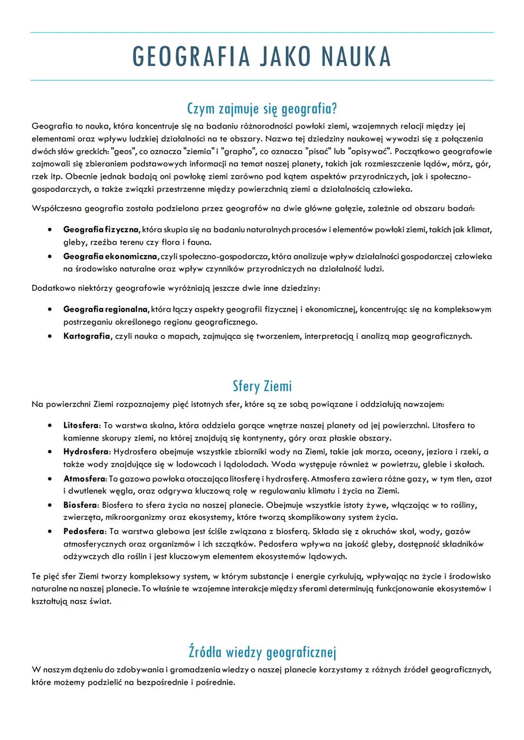 Czym zajmuje się geografia?
Geografia to nauka, która koncentruje się na badaniu różnorodności powłoki ziemi, wzajemnych relacji między jej

