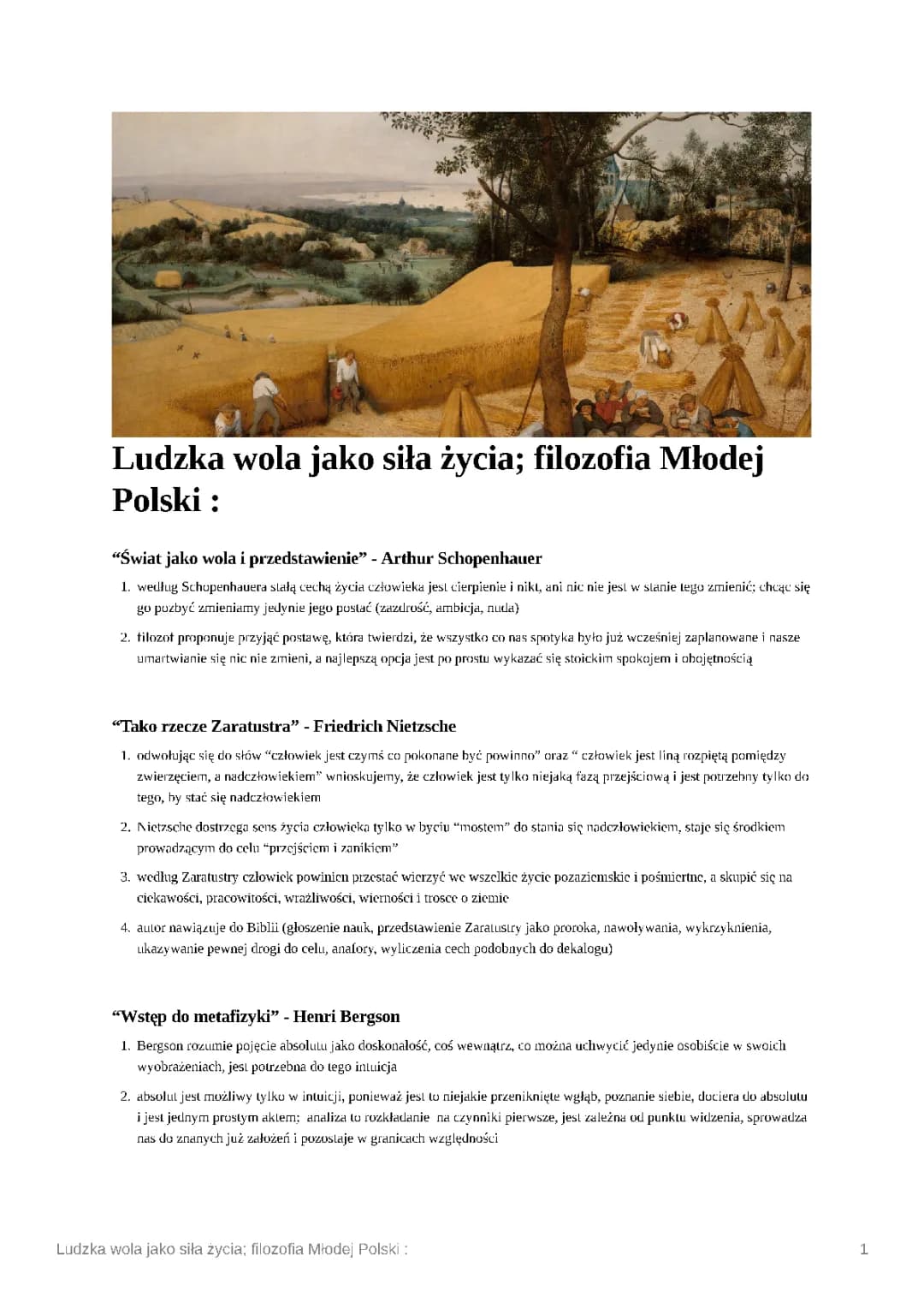 Filozofia Młodej Polski - notatka i prezentacja