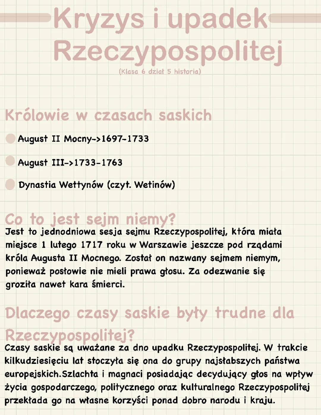 Kryzys i upadek Rzeczypospolitej