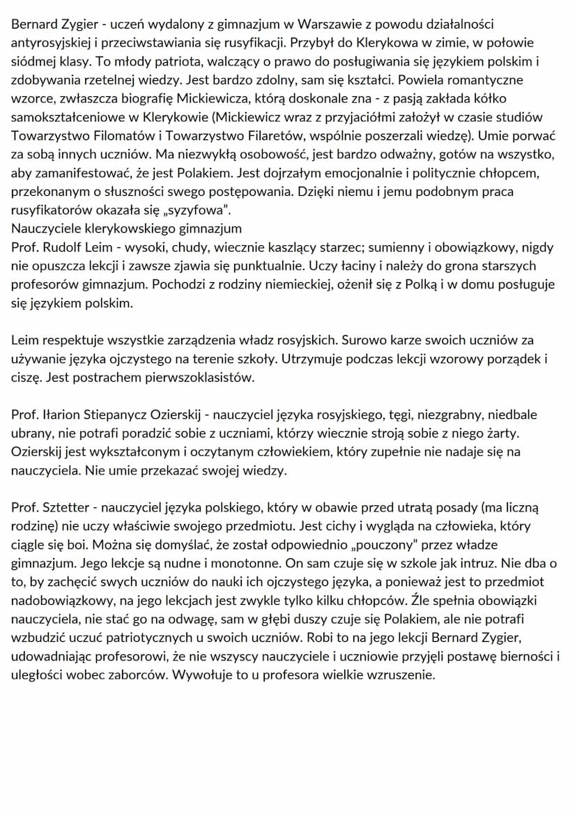 Syzyfowe prace
Streszczenie króthie
Czwartego stycznia rodzice Marcinka Borowicza odwożą go z rodzinnych Gawronek do
szkoły w Owczarach i od