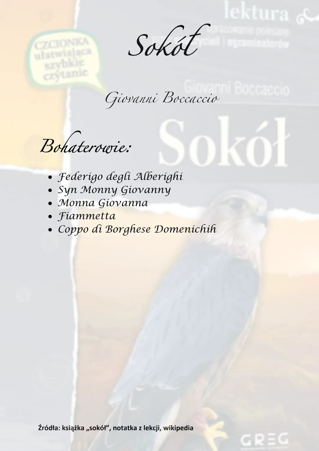 CZCIONKA
ułatwiająca
szybkie
czytanie
Sokół
lektura
racowanie polecane
eli egzaminatorów
Giovanni Boccaccio
Giovanni Boccaccio
of the
Akcja 