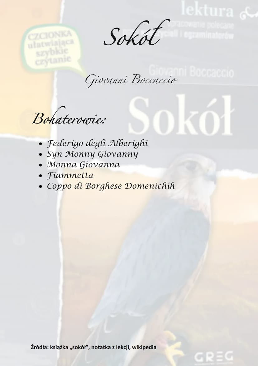CZCIONKA
ułatwiająca
szybkie
czytanie
Sokół
lektura
racowanie polecane
eli egzaminatorów
Giovanni Boccaccio
Giovanni Boccaccio
of the
Akcja 