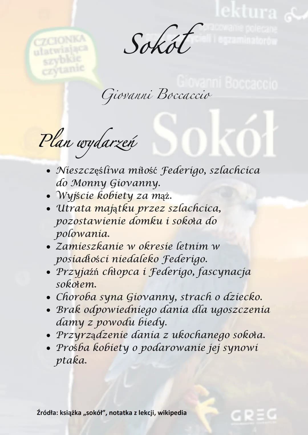 CZCIONKA
ułatwiająca
szybkie
czytanie
Sokół
lektura
racowanie polecane
eli egzaminatorów
Giovanni Boccaccio
Giovanni Boccaccio
of the
Akcja 
