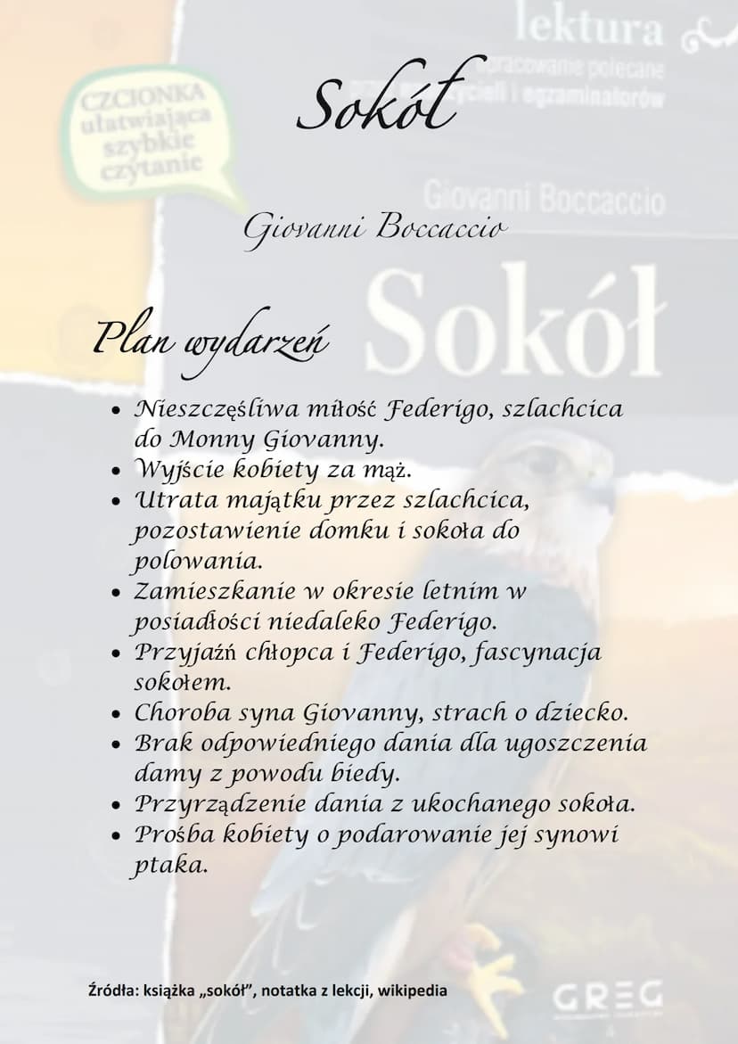 CZCIONKA
ułatwiająca
szybkie
czytanie
Sokół
lektura
racowanie polecane
eli egzaminatorów
Giovanni Boccaccio
Giovanni Boccaccio
of the
Akcja 