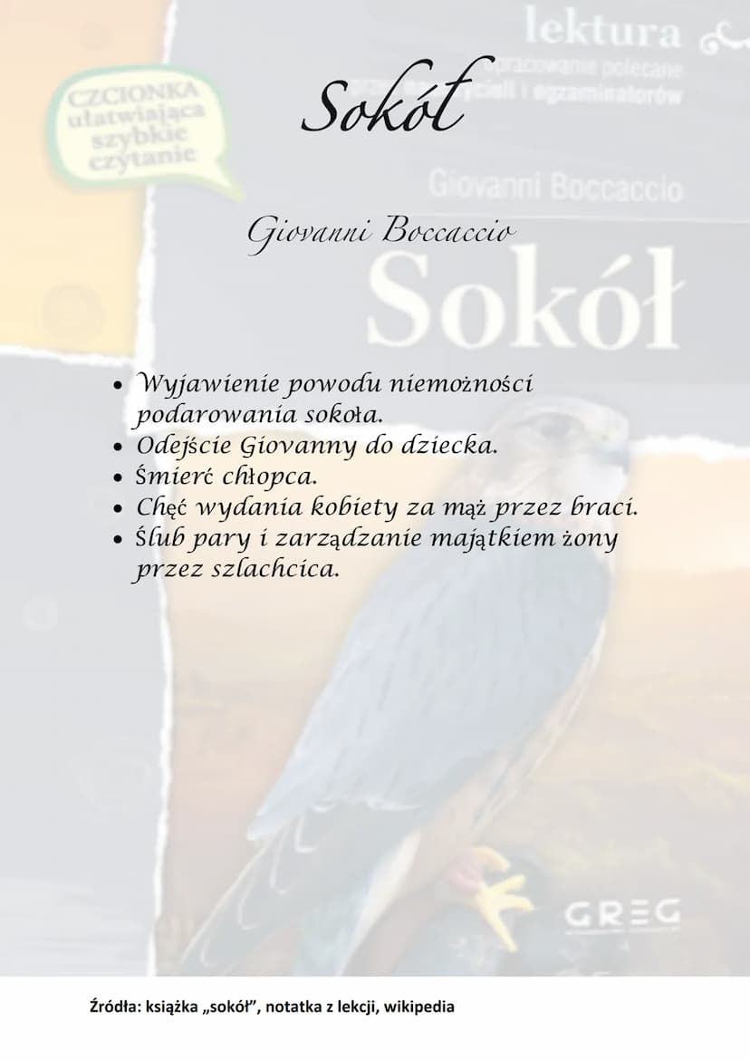 CZCIONKA
ułatwiająca
szybkie
czytanie
Sokół
lektura
racowanie polecane
eli egzaminatorów
Giovanni Boccaccio
Giovanni Boccaccio
of the
Akcja 