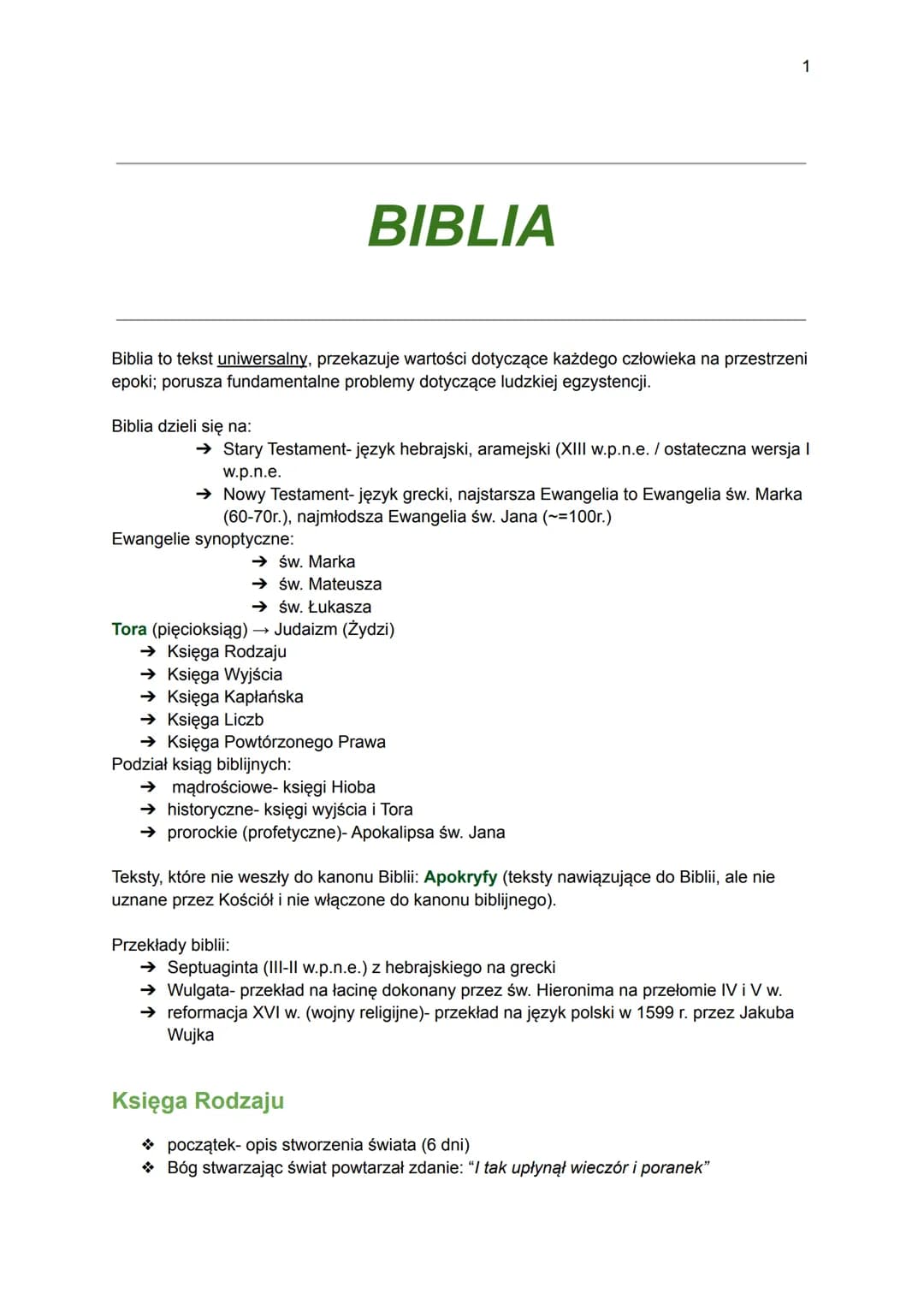 <h2 id="bibliadzielisina">Biblia dzieli się na:</h2>
<p>Biblia to tekst uniwersalny, przekazuje wartości dotyczące każdego człowieka na prze