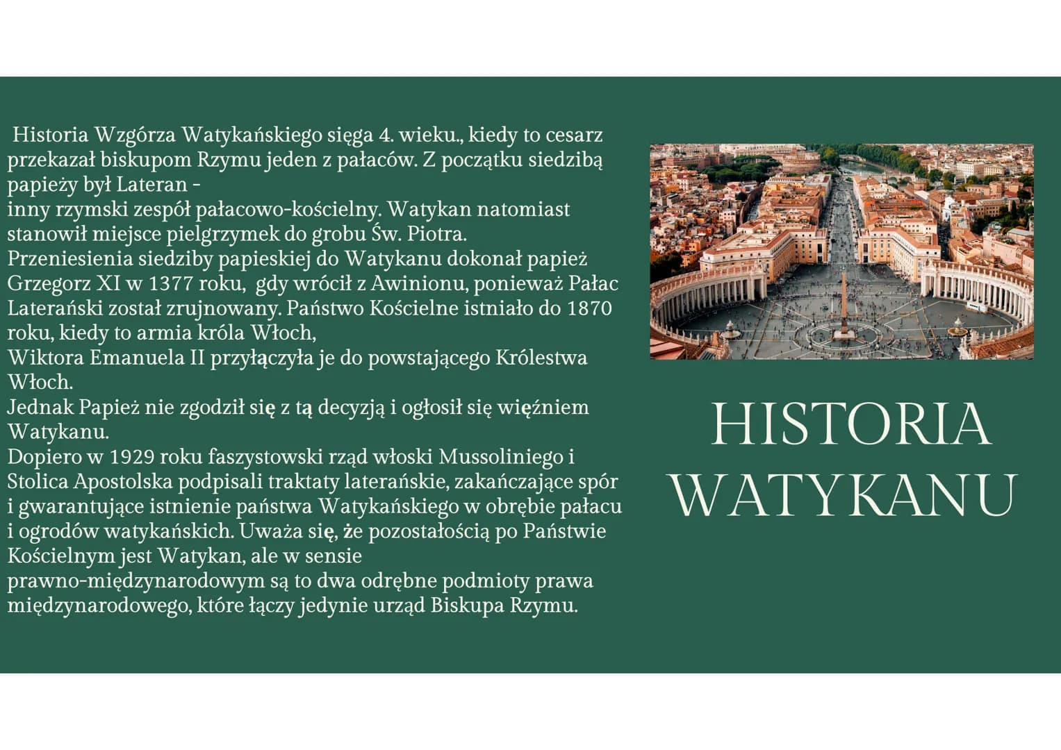 WATYKAN
państwo kościelne WATYKAN
liczba ludności (2019): 825 (głównie księża, dostojnicy kościelni, zakonnice i Gwardia
Szwajcarska)
powier